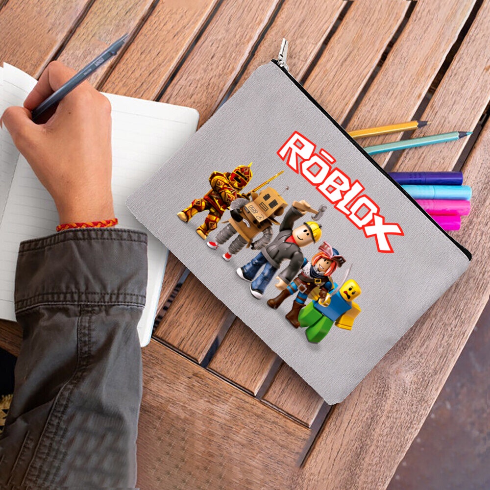 Túi Đựng Bút Chì Bằng Vải canvas Họa Tiết roblox Dễ Thương Cho Bé