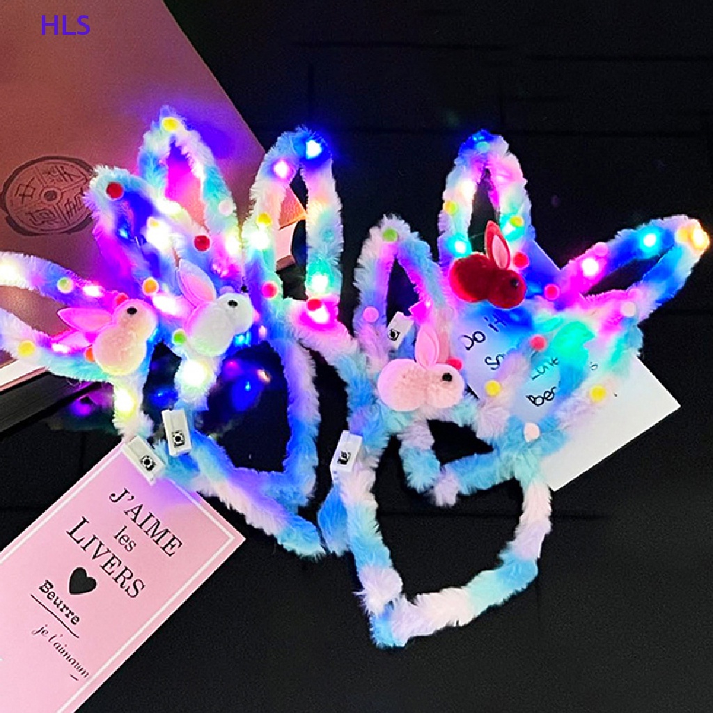 1 Kẹp Tóc Thỏ Bông Phát Sáng Trong Bóng Lông Mới