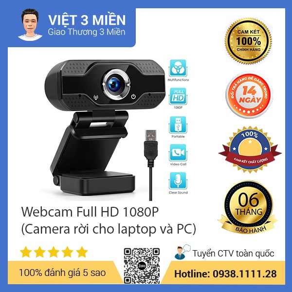 Webcam Full HD 1080P (Camera rời cho laptop và PC)