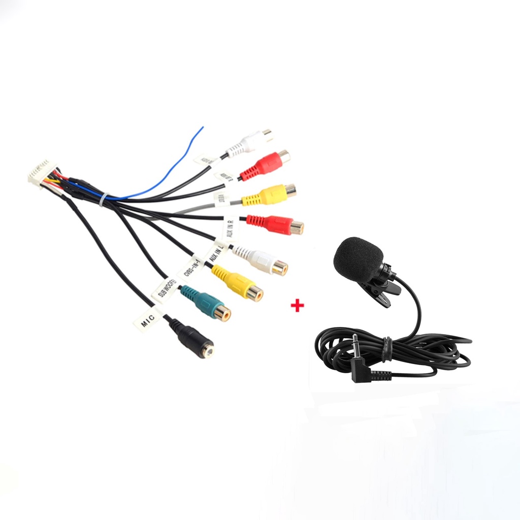 Dây Cáp 20 Pin RCA Đầu Ra 2Din Android Xe Hơi Kết Nối Micro 3.5mm