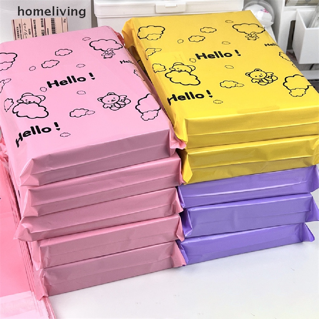 Bộ 10 Túi Đựng Đồ Chống Thấm Nước Tự Dính Họa Tiết Gấu Nhiều Màu Sắc Dễ Thương