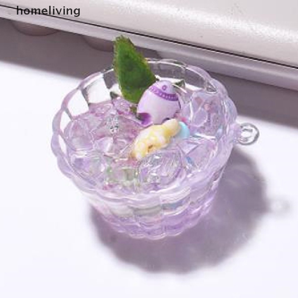 1 Móc Khóa Hình Cốc Trứng Mini Bằng Resin Phát Sáng Dễ Thương Trang Trí Nhà Cửa / Sân Vườn