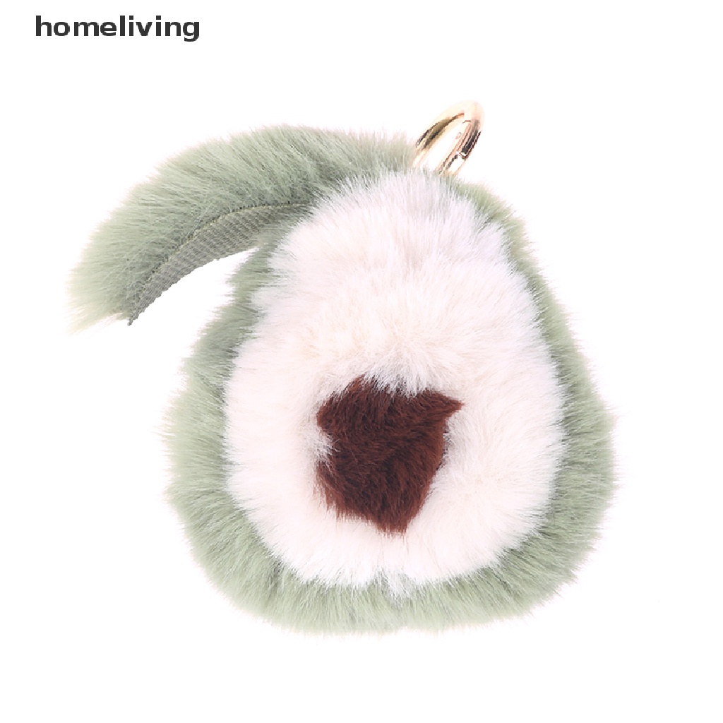 Móc Khóa Hình Quả Bơ Bằng Lông Chồn Mềm Mại Dễ Thương