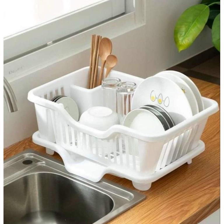 Giá để bát đĩa, kệ úp chén đa năng kèm khay hứng thoát nước sạch sẽ tiện dụng chất liệu nhự PP cao cấp