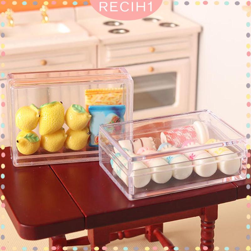 Hộp Đựng Đồ Chơi Mini Có Nắp Chống Bụi Trong Suốt Đa Năng Cho Nhà Búp Bê Tỉ Lệ 1 / 12