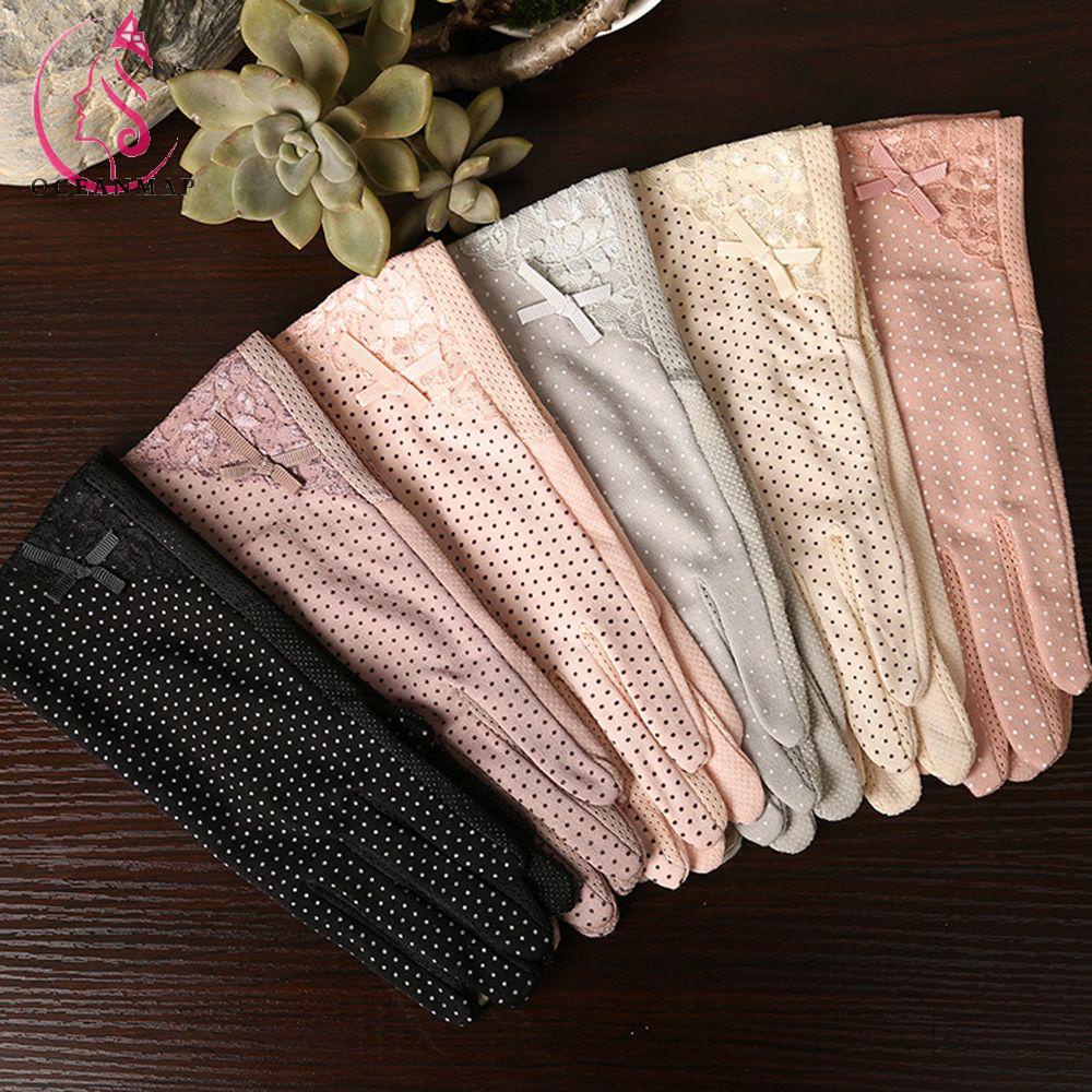 Găng tay thời trang nữ vải chấm bi độc đáo