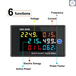 Multi-Function Single Phase Digital Meter LCD Display AC Voltage AC Current Power Frequency Electric Energy Power Factor Measurement Meter Monitor
