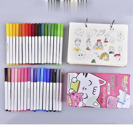 Set bút lông Fiber Pen 20/36 ngòi nón Colokit cây viết brush lettering Calligraphy tô màu,Thiên Long