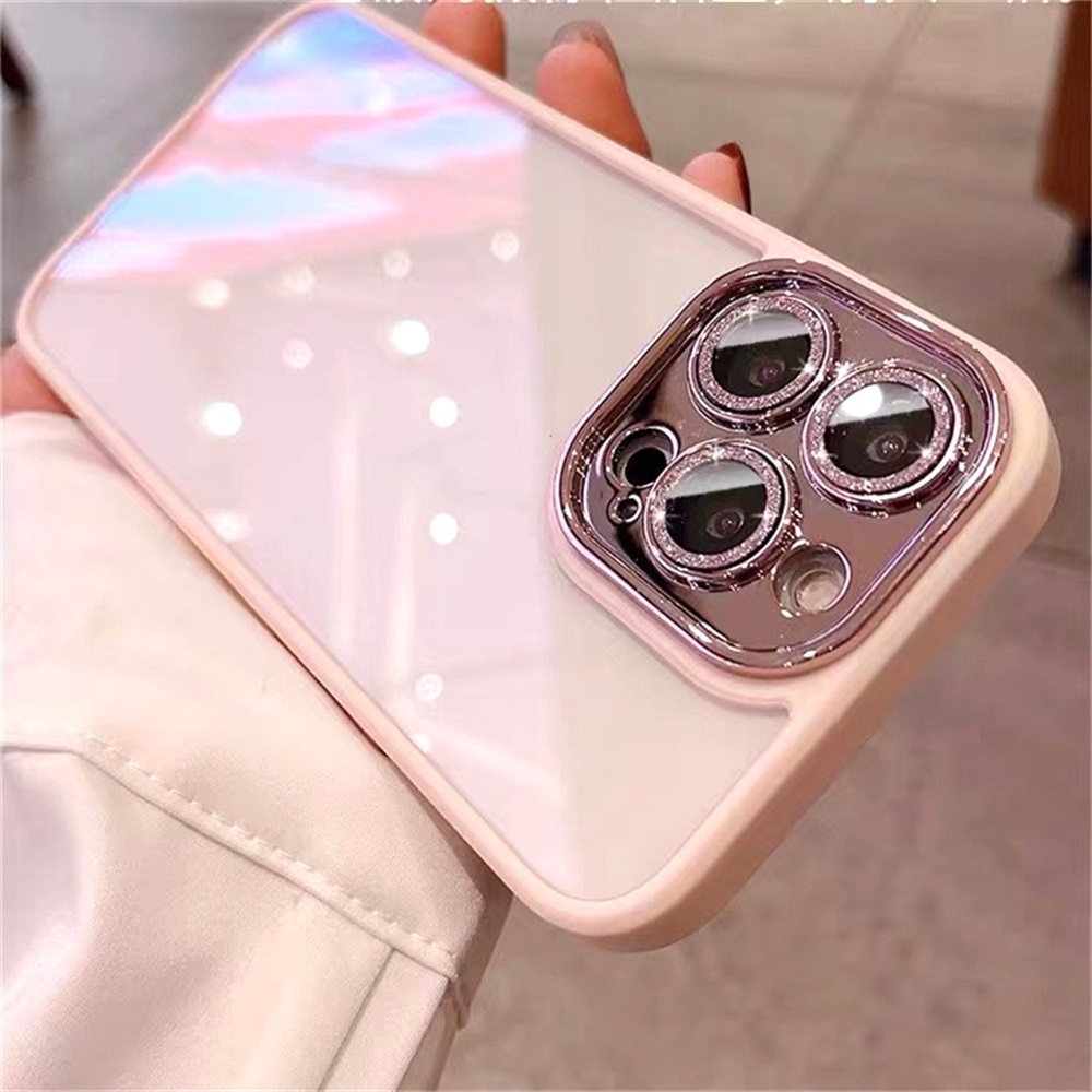 Ốp Điện Thoại TPU Dẻo Trong Suốt Viền Màu Sang Trọng Chống Trầy Cho IPhone 11 12 13 14 Pro Max