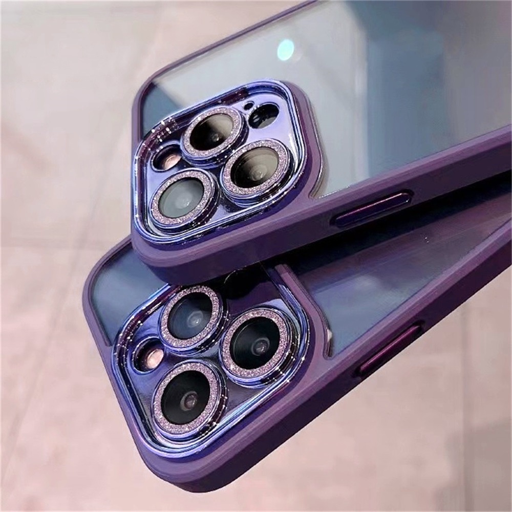 Ốp Điện Thoại TPU Dẻo Trong Suốt Viền Màu Sang Trọng Chống Trầy Cho IPhone 11 12 13 14 Pro Max