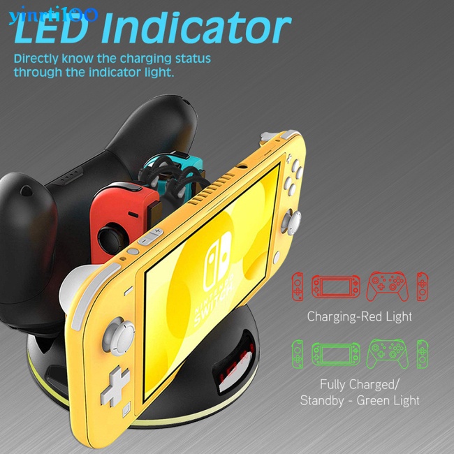 Đế Sạc Type-c Có Đèn Dùng Cho Tay Cầm Chơi Game Ns Joy-con