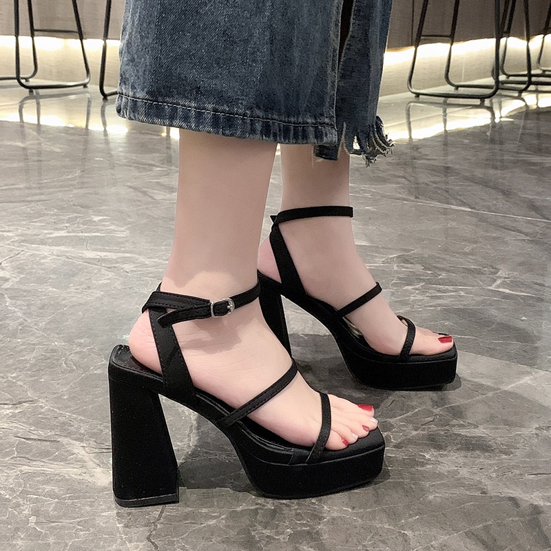 Giày búp bê Cao Gót Sandal Quai Ngang Thời Trang Mùa Hè 2023 Cho guốc Nữ dép cao gót nữ dày cao gót sục nữ dép thời trang mary jane