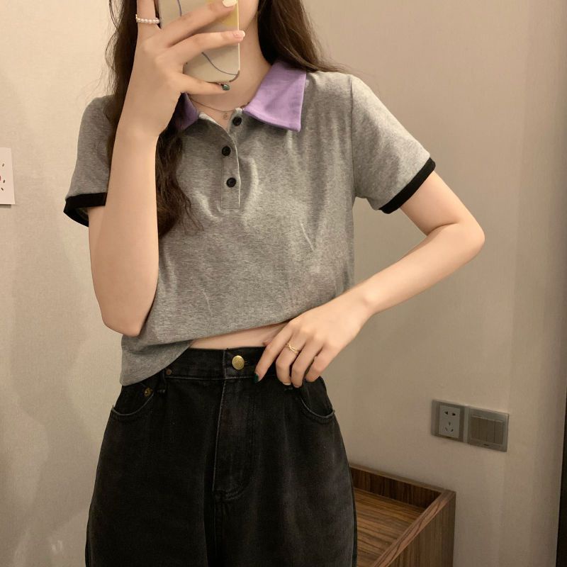 IELGY  Áo polo Ngắn Tay Thời Trang Dành Cho Nữ