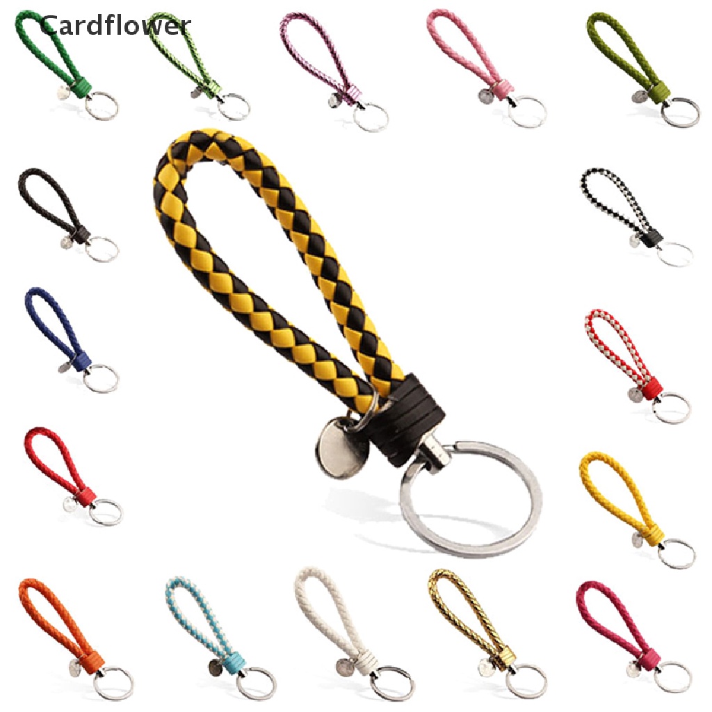 < Cardflower > Móc Chìa Khóa Xe Hơi / Túi Xách Da PU Bện Nhiều Màu Sắc Diy Đa Dạng