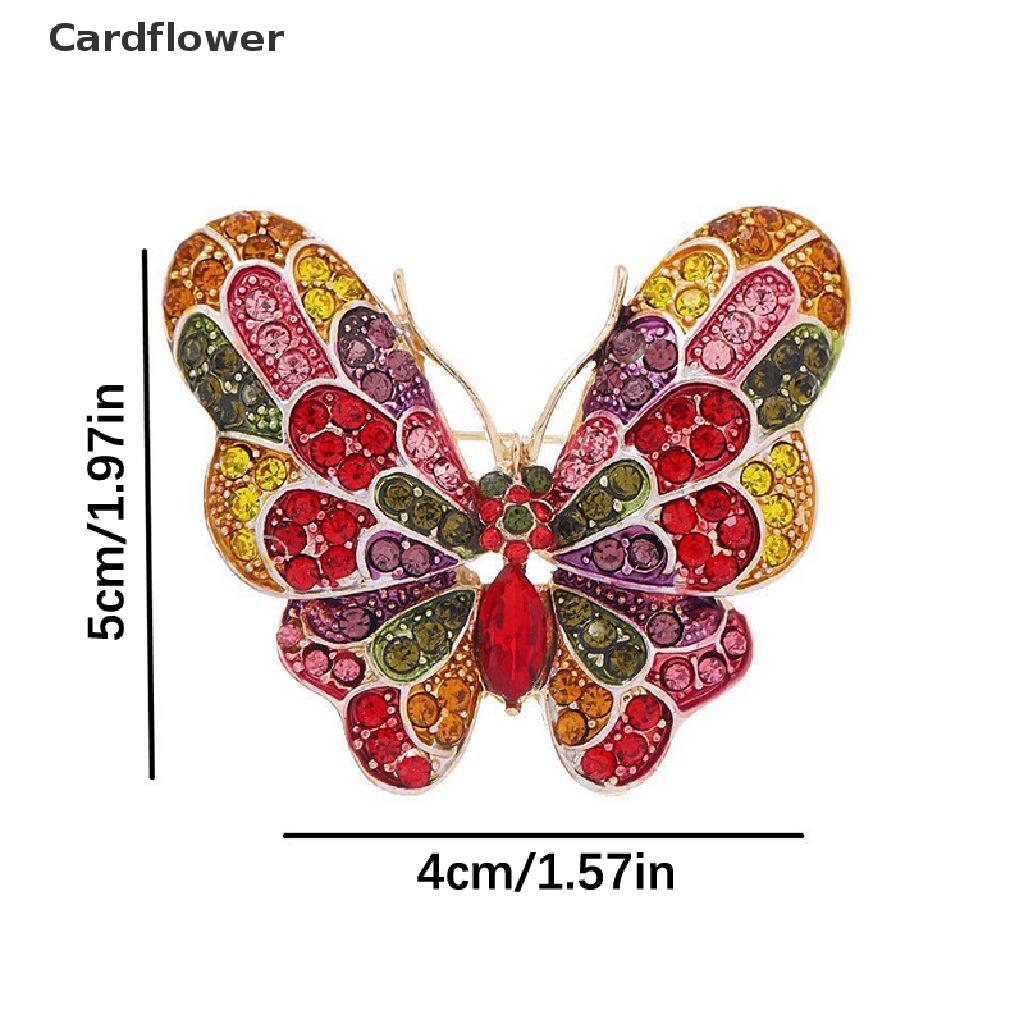 < Cardflower > Ghim Cài Áo Hình Bướm Đính Đá Nhiều Màu Sắc Lấp Lánh Thời Trang Cho Văn Phòng Tiệc Tùng