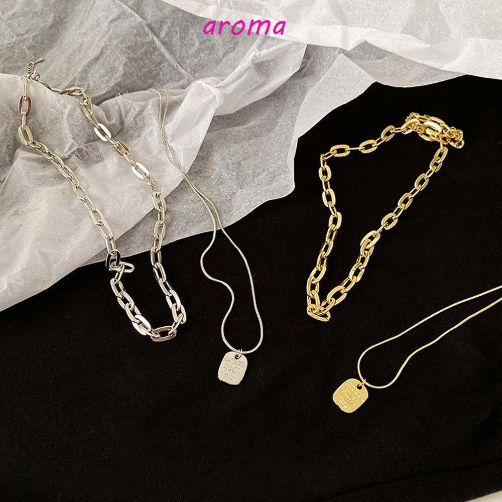 Vòng cổ Hai Lớp Bằng Kim Loại Đơn Giản Thời Trang Hàn Quốc Cho Nữ