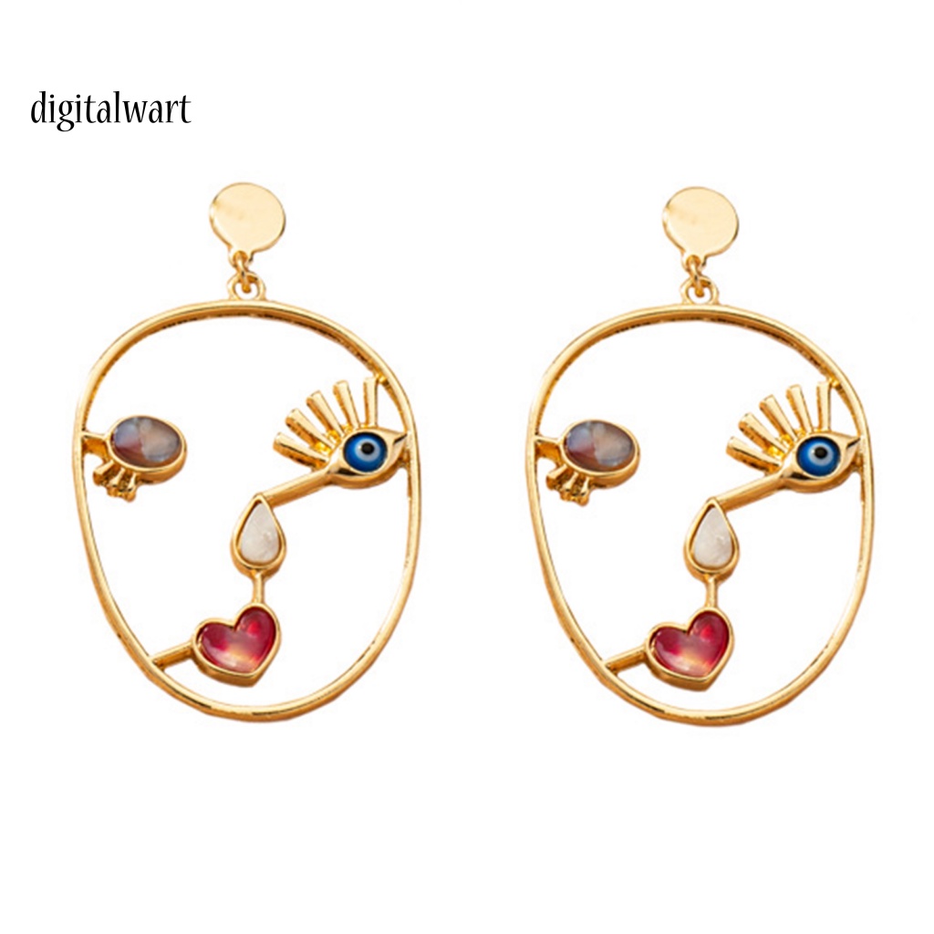 Kỹ Thuật Số| 1 Đôi Bông Tai Xỏ Lỗ Hình Học Nhiều Màu Sắc Thời Trang Dành Cho Nữ