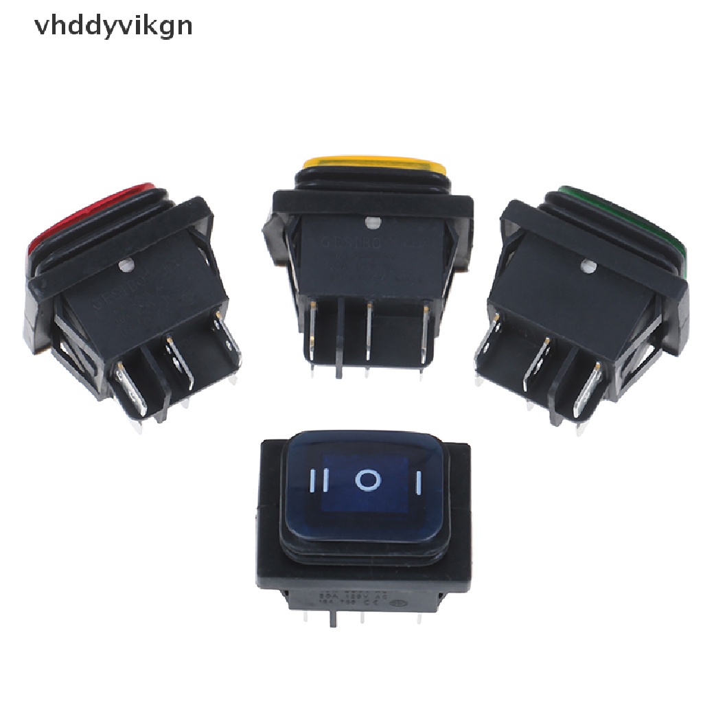 1 Công Tắc Chống Nước 30A / 250V 6Pin Có Đèn LED 12V 220V Cho Tàu Thuyền