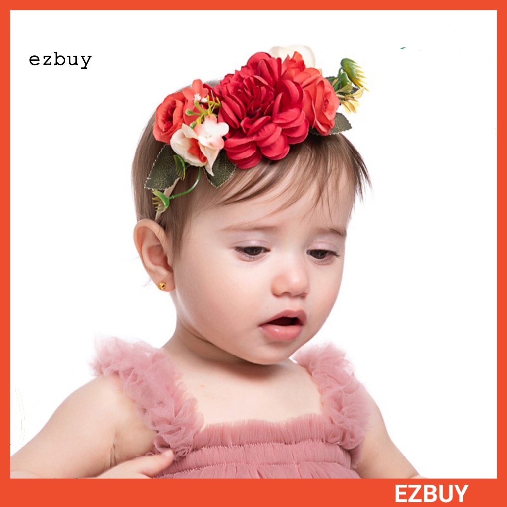 Băng Đô Hoa Bằng Nylon Co Giãn Cho Bé Chụp Ảnh