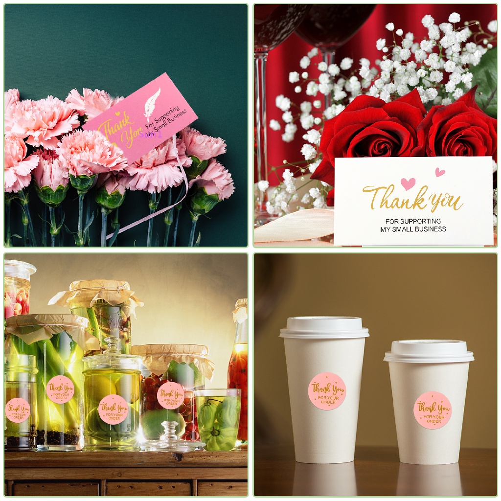 Set 1250 Miếng Dán Họa Tiết Chữ Thank You Độc Đáo Dùng Trang Trí