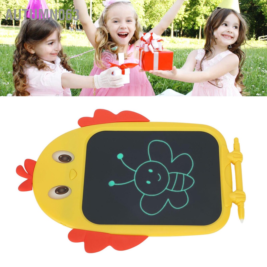Autumn063 Bảng Vẽ Trẻ Em 8.5in Máy Tính Viết Tranh LCD Hình Con Gà Cho Bé Trai Và Gái