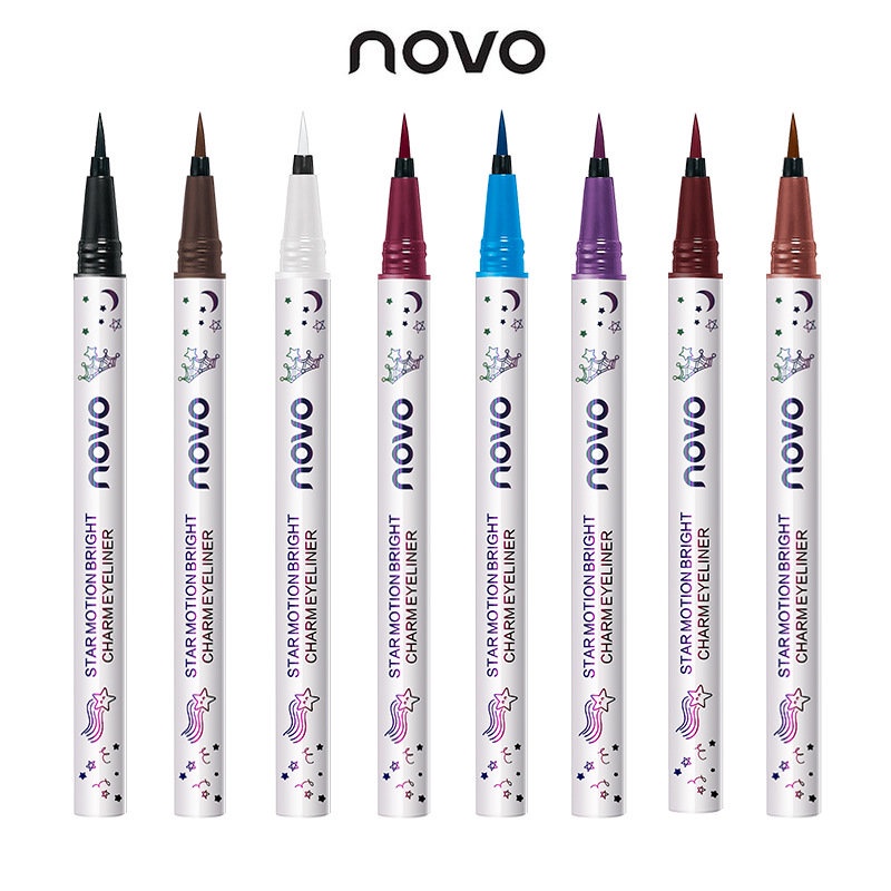 NOVO Bút Kẻ Mắt Nước Nhiều Màu Sắc Tùy Chọn Chống Thấm Nước Chống Dầu Nhanh Khô Dễ Tẩy Trang