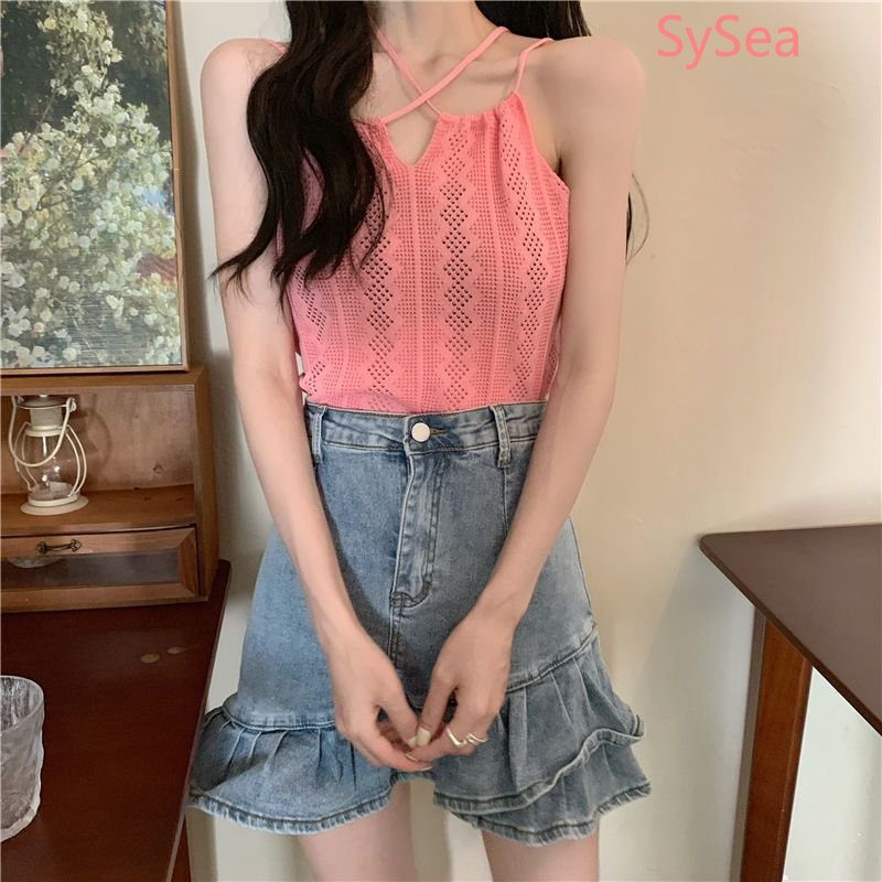 Áo Dệt Kim Không Tay Thời Trang Mùa Hè Quyến Rũ Cho Nữ