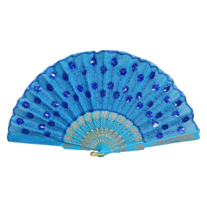 Quạt Thêu Họa Tiết Đính Kim Sa Nhiều Màu Sắc Đơn Giản Thời Trang Năm 2023