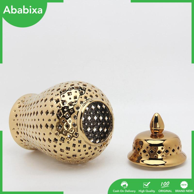 [Ababixa] Lọ Gốm Chạm Khắc Lưới Đựng Gừng Hoa Phong Cách Phương Đông Để Bàn Trang Trí Tiệc Đa Năng