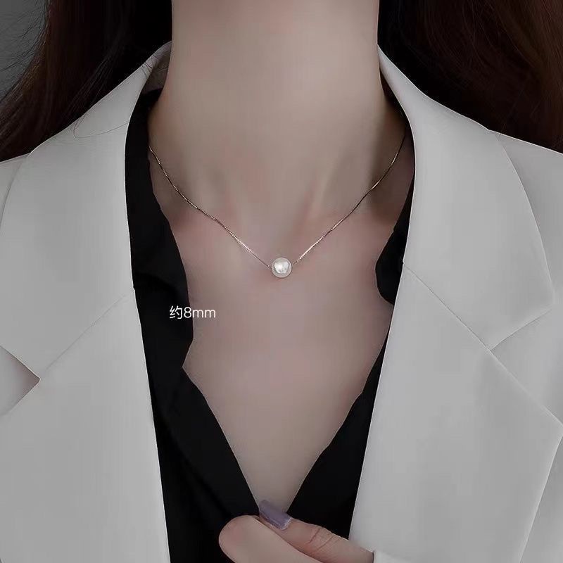 Khuyến Mãi Cửa Hàng Mới! Khuyến Mãi Cửa Hàng Mới Của Cửa Hàng Mới!Dây Chuyền Mạ Bạc 925 Đính Ngọc Trai Sang Trọng Cho Nữ