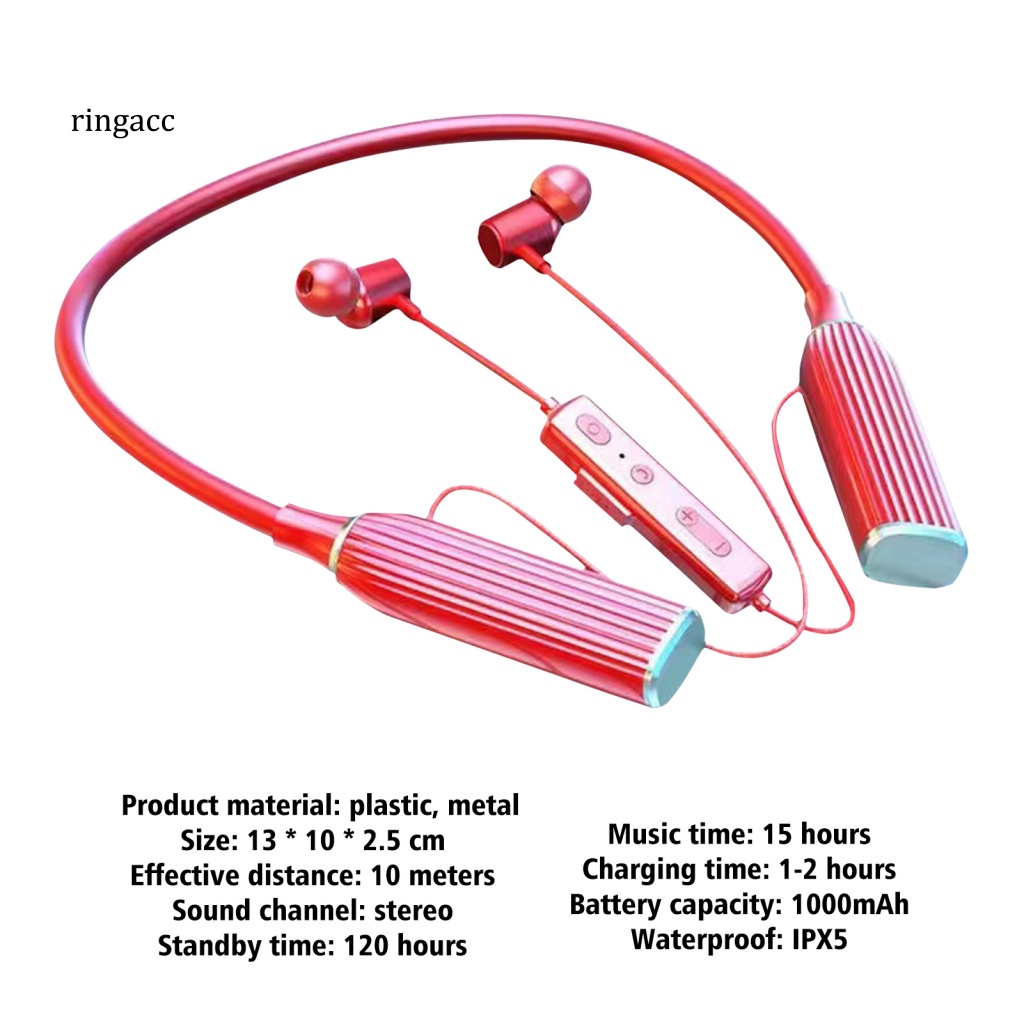 Tai Nghe Nhét Tai Đeo Cổ RGA Hỗ Trợ Thẻ Nhớ TF Kết Nối Bluetooth Âm Thanh Stereo