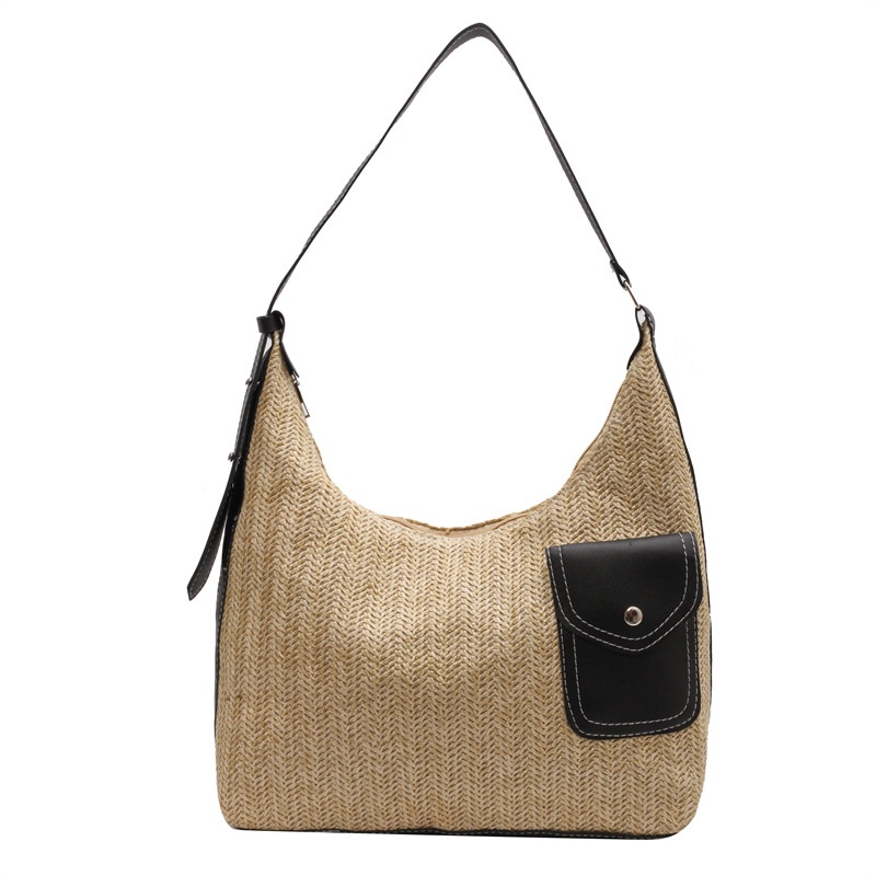 Túi Tote Đeo Vai / Xách Tay Đan Sợi Rơm Kiểu Retro Dung Tích Lớn Thời Trang Mùa Xuân 2023 Cho Nữ