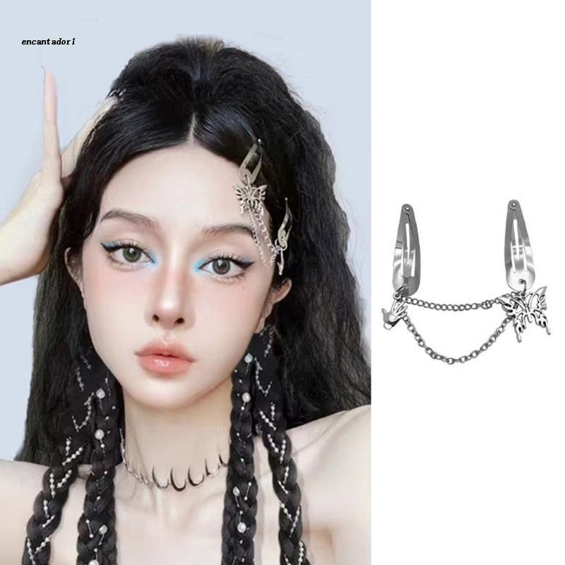 ✿ Y2kvel Trực Tuyến Kẹp Tóc Nhỏ Hình Bướm Phong Cách Gothic Retro Cá Tính Dành Cho Nữ
