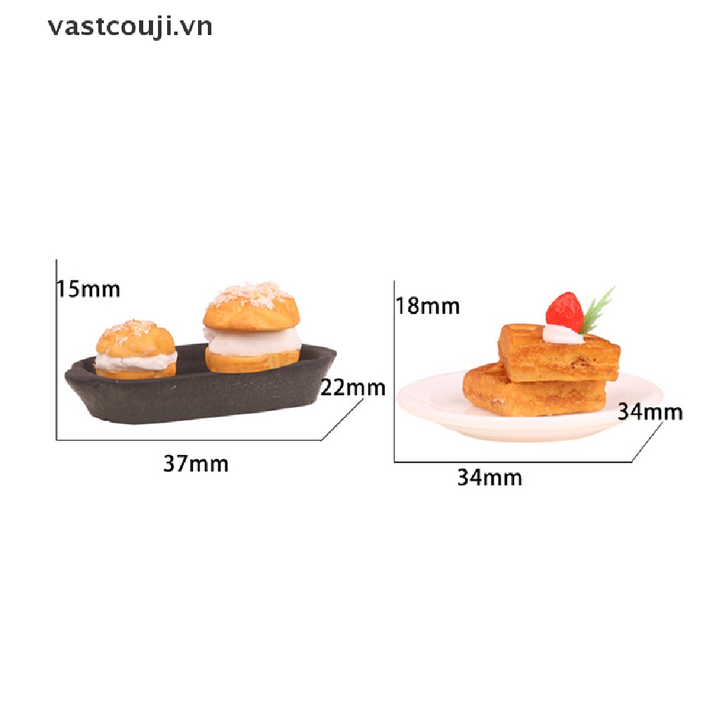 1 Bộ Mô Hình Bánh Waffle Và Thức Ăn Mini Trang Trí Nhà Búp Bê