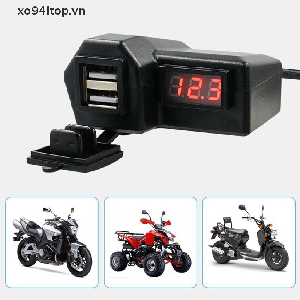 Ổ Cắm Sạc USB Kép Cho Xe Máy XOITOP