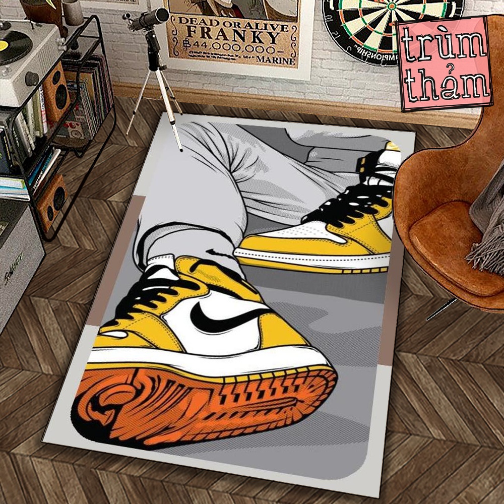 Thảm Trang Trí Nik3 High Retro Sneaker Giày Thể Thao Decor Phòng Ngủ Phòng Khách Văn Phòng