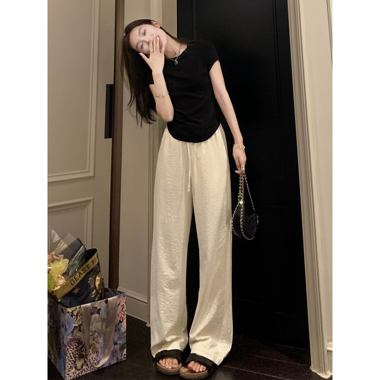 Bán Chạy✨Quần Dài Ống Rộng Lưng Cao Xếp Ly Mẫu Mới 2023 Thời Trang Xuân Hè Cho Nữ