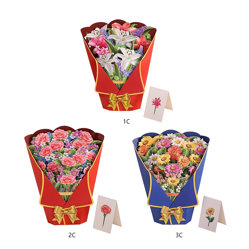 Thiệp Chúc Mừng Ngày Của Mẹ 3D Thắt Nơ Hoa Lily Pop Up