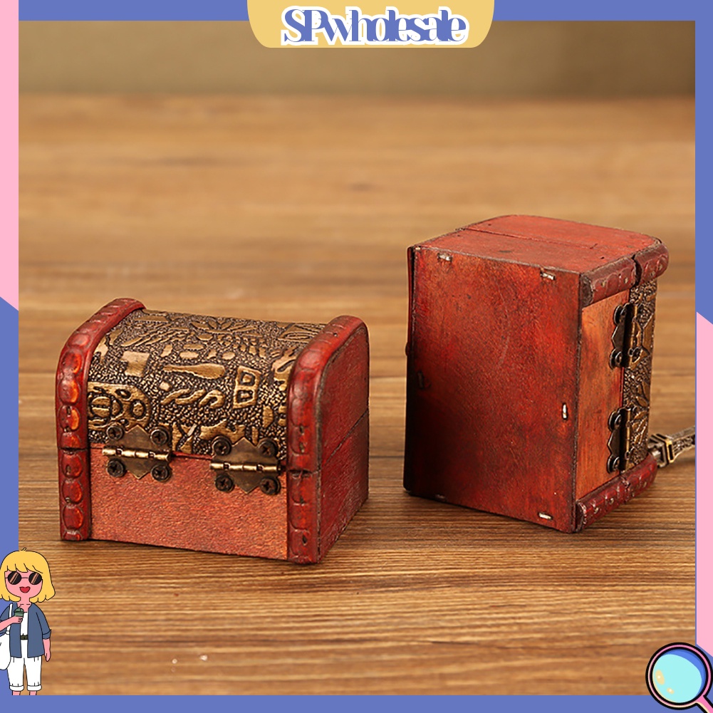<SPwholesale> Hộp Đựng Trang Sức Khắc Họa Tiết Cổ Điển Có Khóa