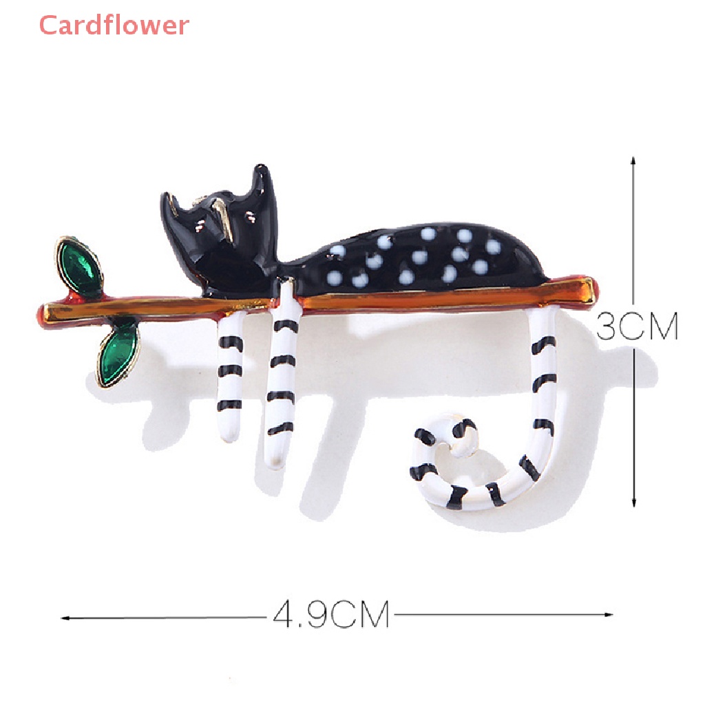 < Cardflower > Ghim Cài Áo Hình Chú Mèo Lười Trên Cây Tráng Men Phụ Kiện Thời Trang Dự Tiệc Mới Cho Nữ