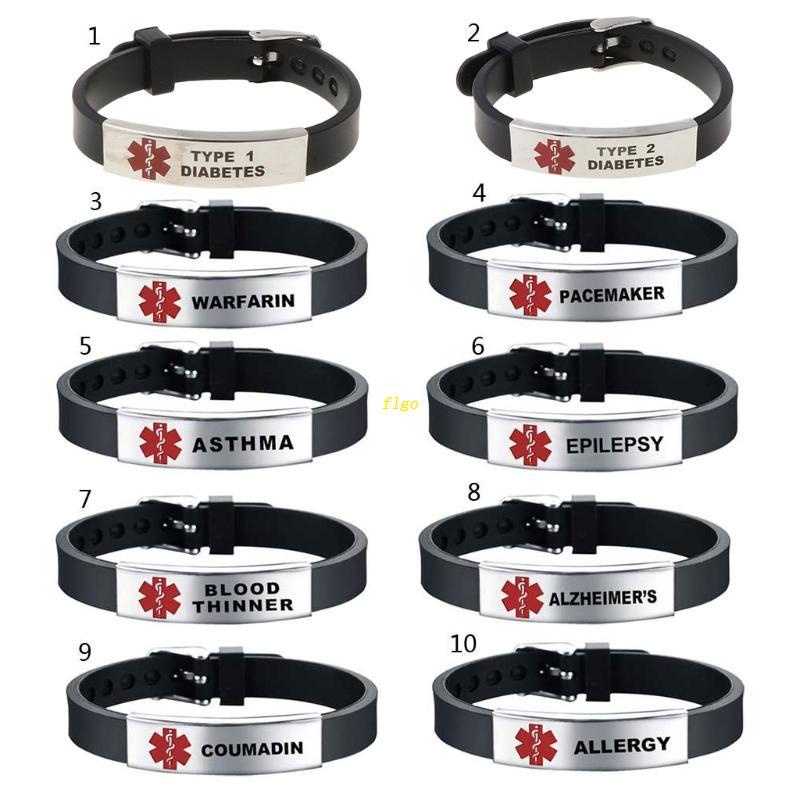 Vòng Đeo Tay Silicone In Hình Báo Động Loại 1 / 2 Insulin