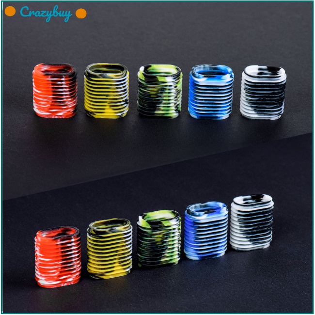 Cr Set 10 Vỏ Bọc Tay Cầm Guồng Quay Câu Cá Bằng Silicon Mềm Chống Trượt Họa Tiết Rằn Ri