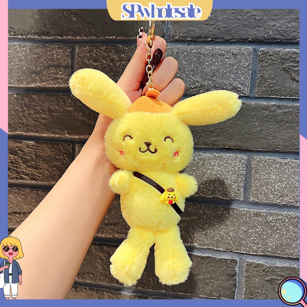 <SPwholesale> Móc Chìa Khóa Có Túi Đeo Chéo Hình Động Vật Hoạt Hình Tai Dài Thêu Trang Trí Ba Lô Quà Tặng Trang Trí Xe Hơi