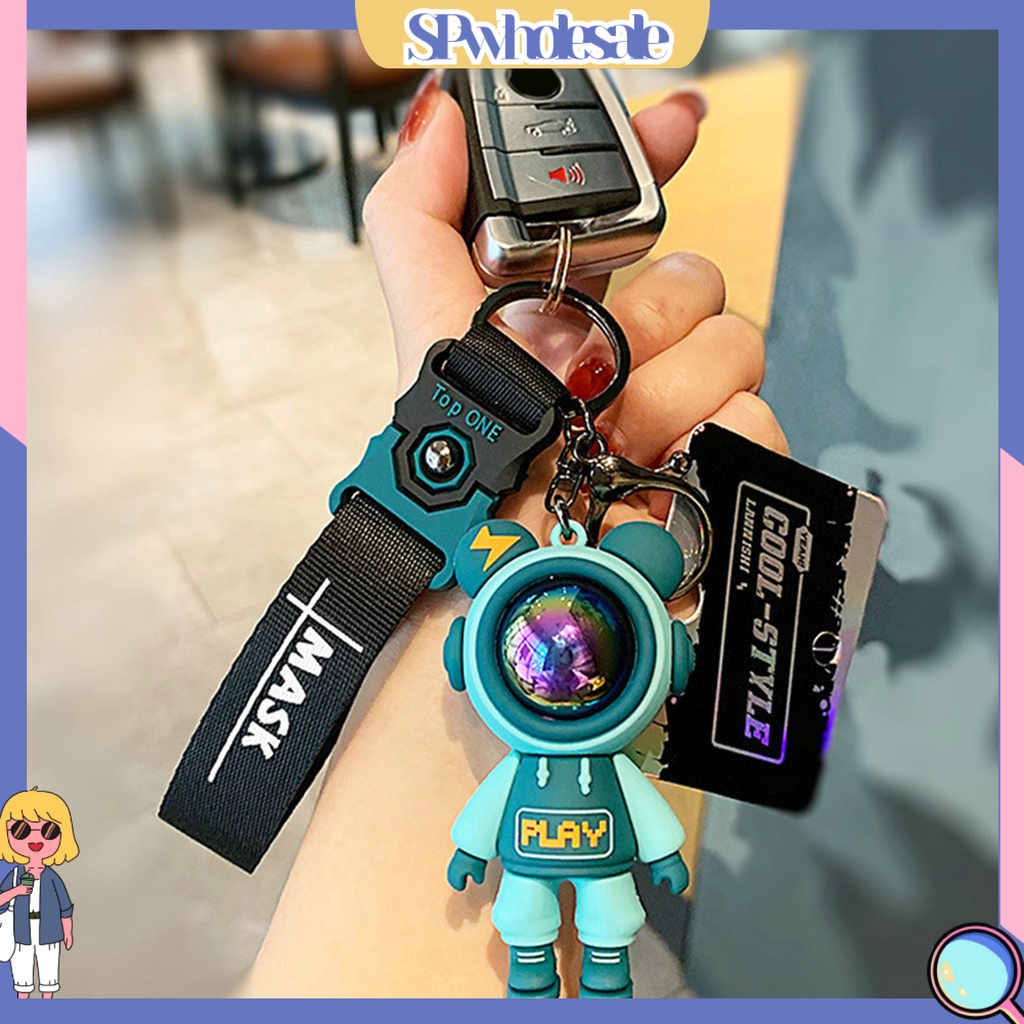 <SPwholesale> Móc Khóa Hình Gấu Bằng Nhựa PVC Chống Rơi Phối Tua Rua Dễ Thương