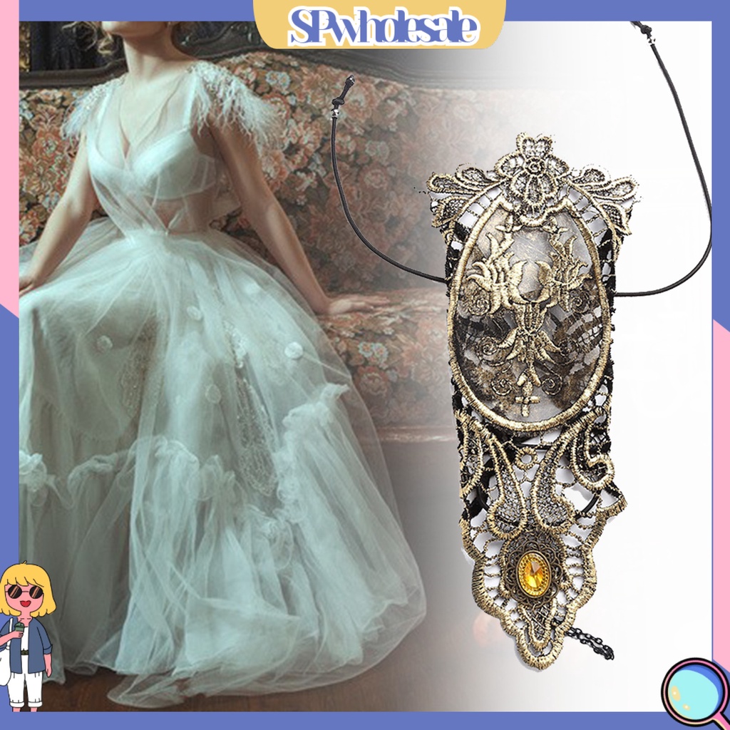 <SPwholesale> 1 Đôi Găng Tay Ren Hoa Xuyên Thấu Hóa Trang Halloween Cho Người Lớn