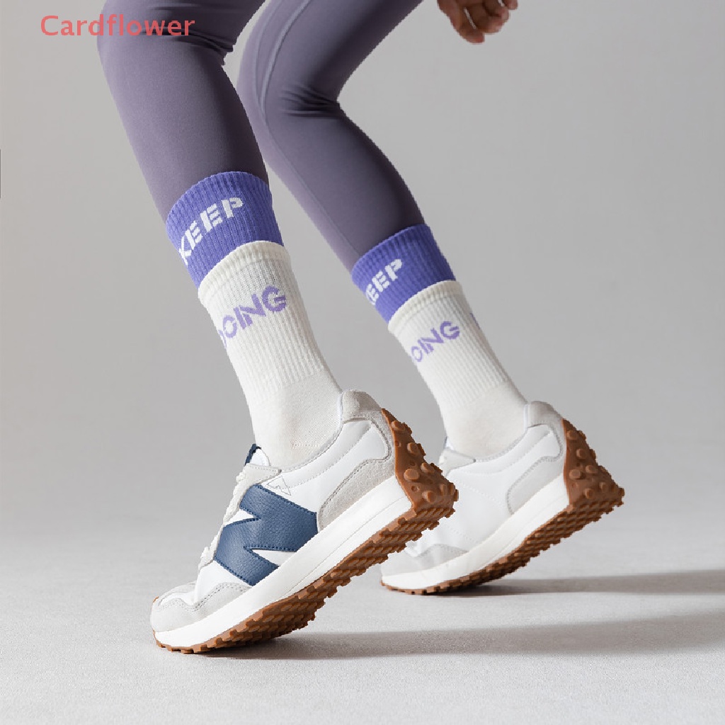 &lt; Cardflower &gt; Vớ Tập Yoga Pilates Cổ Trung Bằng Silicon Chống Trượt Hai Màu Tương Phản Mới Cho Nữ