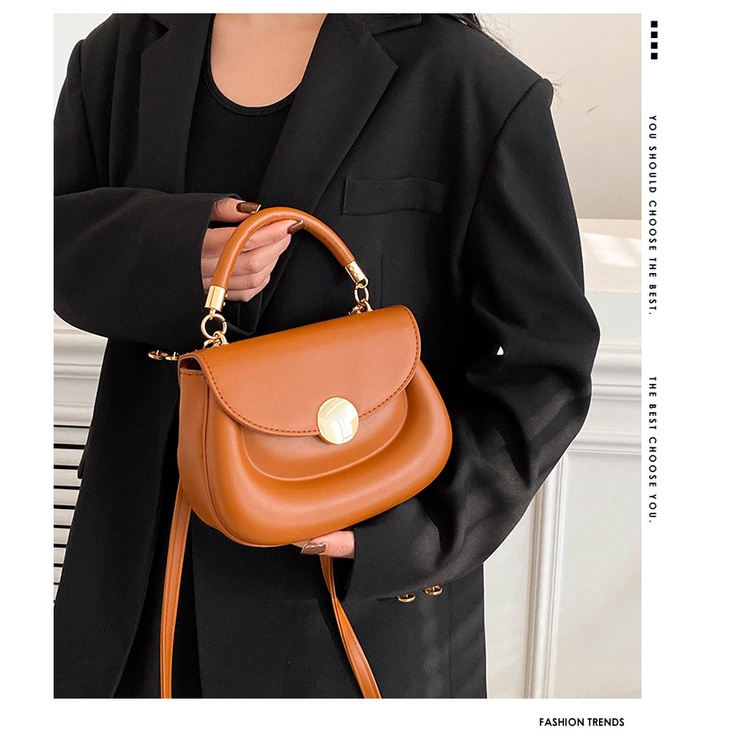 Túi Da pu Tròn Nhỏ Xinh Đeo Vai Thời Trang Cho Nữ
