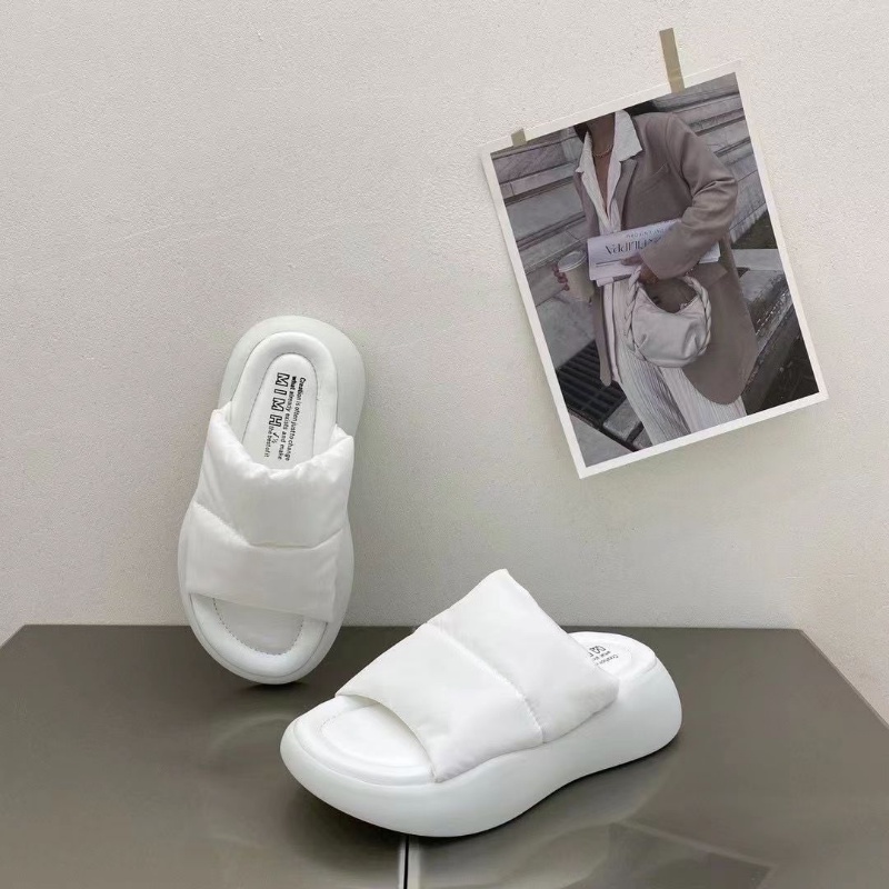 Kisstyle Dép Sandal Xỏ Ngón Đế Dày Mũi Tròn Bằng Vải Mềm Thoáng Khí Thoải Mái Ngoài Trời Cho Nữ