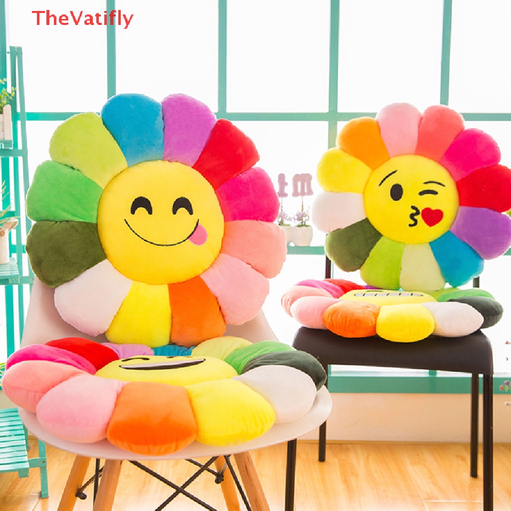 [Thevalifly] Gối Nhồi Bông Mềm Hình Hoa Hướng Dương Trang Trí Sofa Nhà Cửa