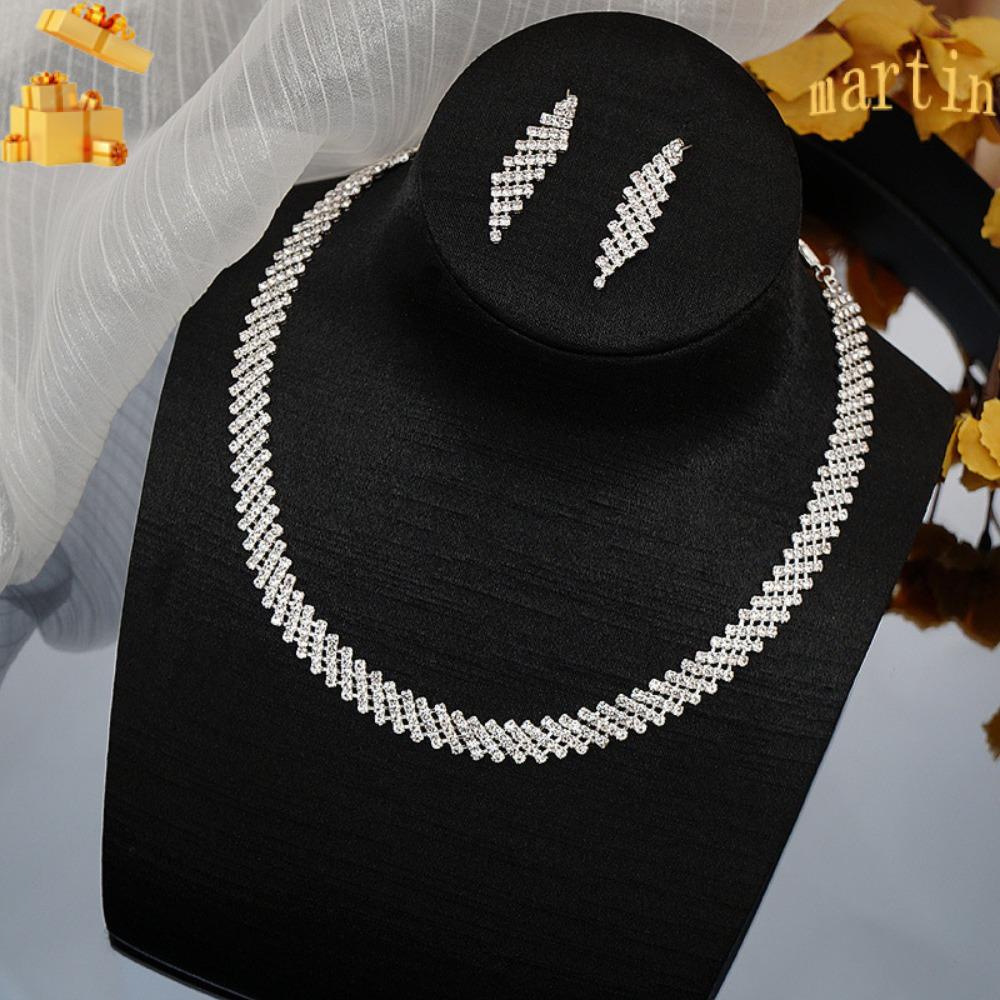 Set 1 Dây Chuyền Và Bông Tai Phong Cách Cổ Điển Cho Nữ|Phụ Kiện Đầm Lấp Lánh Xinh Xắn Chất Lượng|Vòng Cổ Thời Trang Cá Tính
